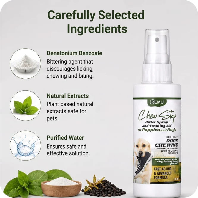 REMU Chew Stop Bitter Spray and Training Aid